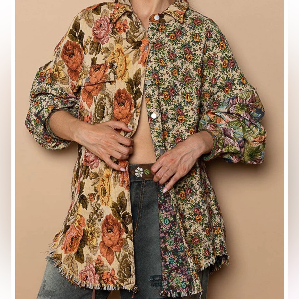 POL Floral Patchwork Jacket - Multicolor - image 1